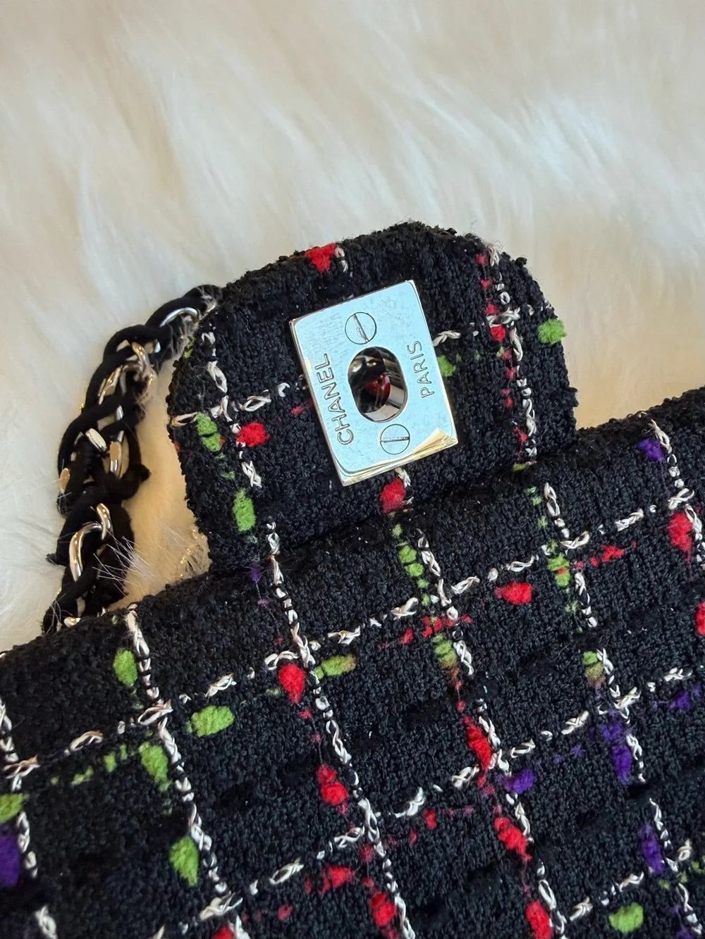 Chanel Ladybug Tweed Flap Bag - Pristine Condition, Full Set